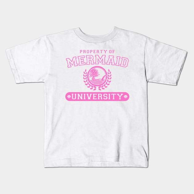 Mermaid University Kids T-Shirt by DavesTees